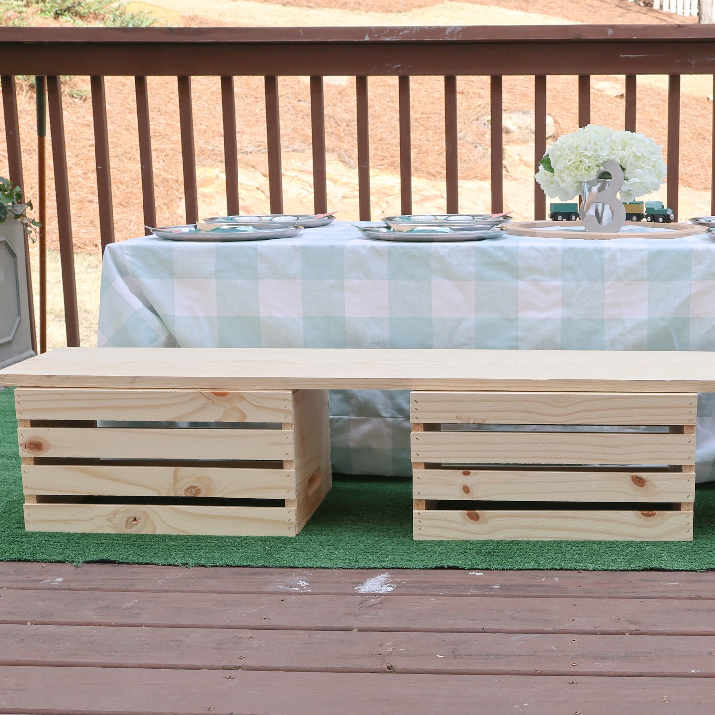 Crate Bench for Short Picnic Tables