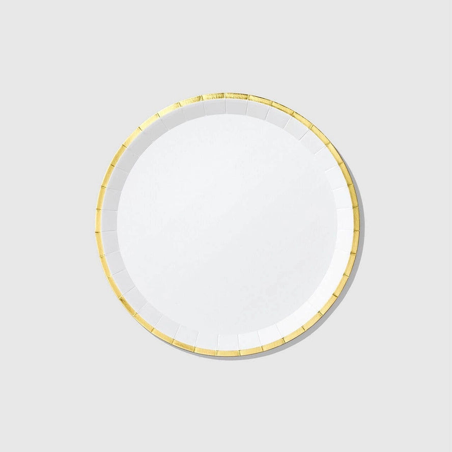 White and Gold Large Plates - 10 pack