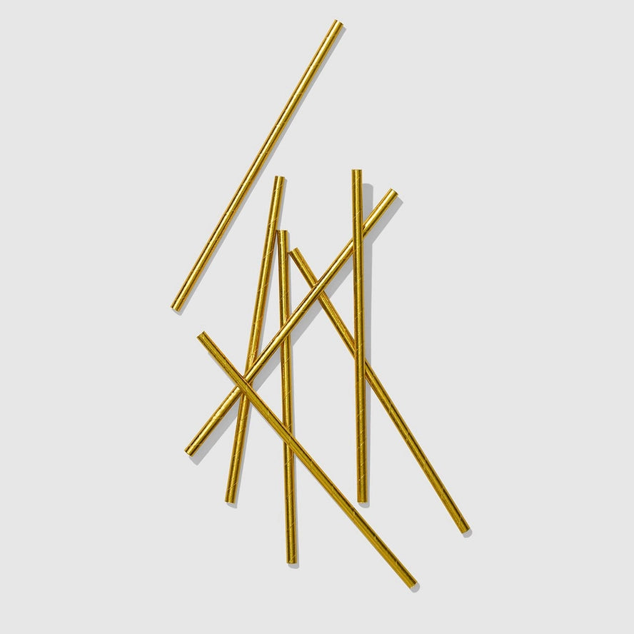 Gold Paper Straws - 25 pack