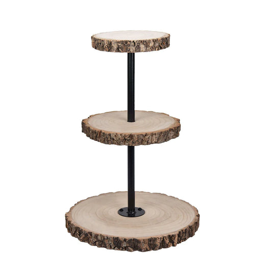 3-tier Rustic Wood Server